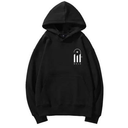 Black Logo Hoodie (Silver Fox Velvet Lined)